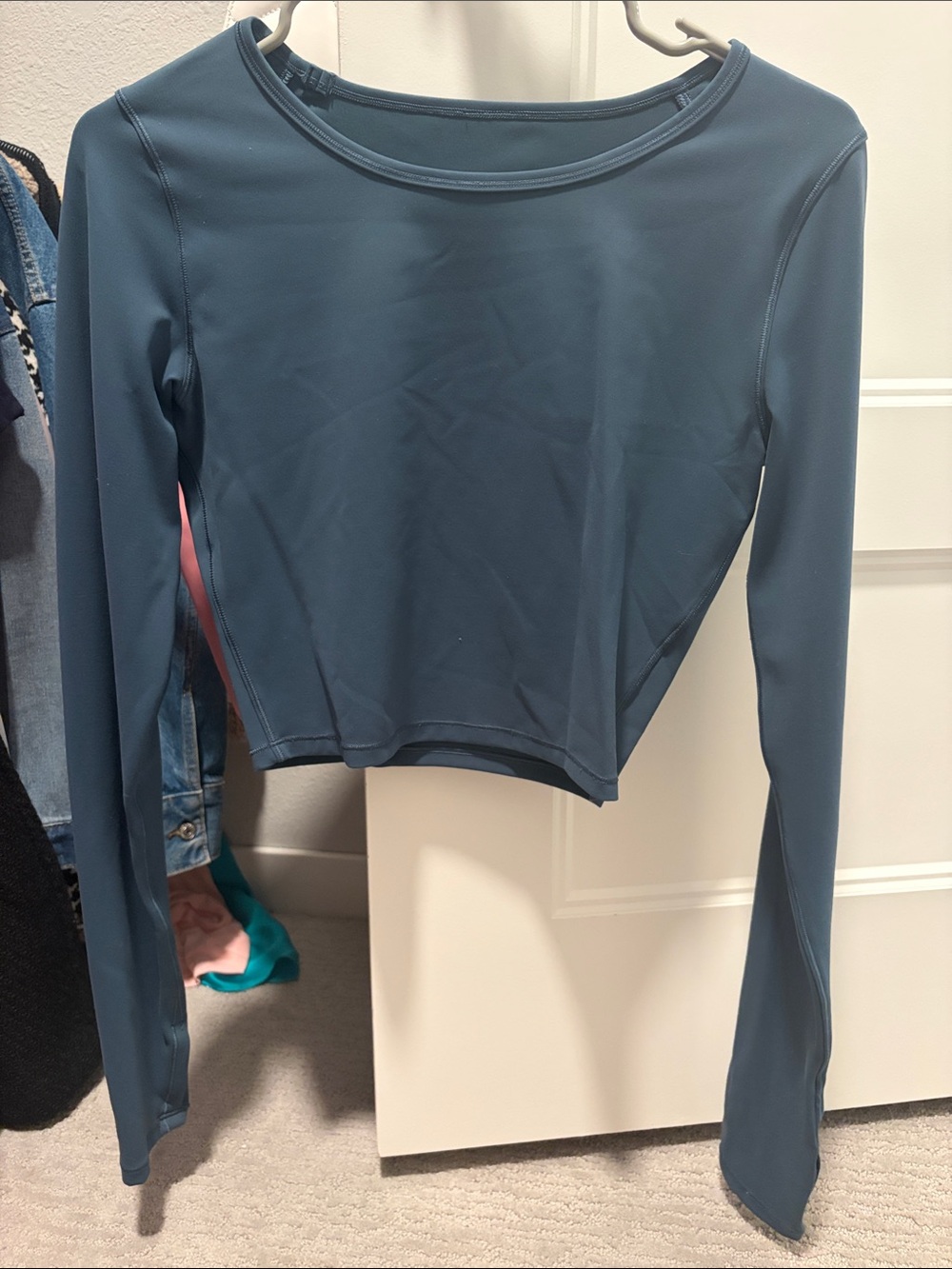 Cropped long sleeve workout top